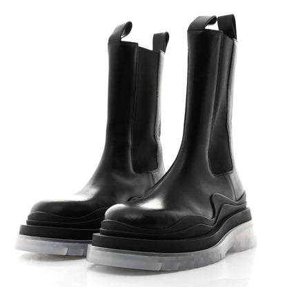 Bottega Veneta Calfskin Mens The Tire Chelsea Boots 39.5 Black Transparent 3 of 8