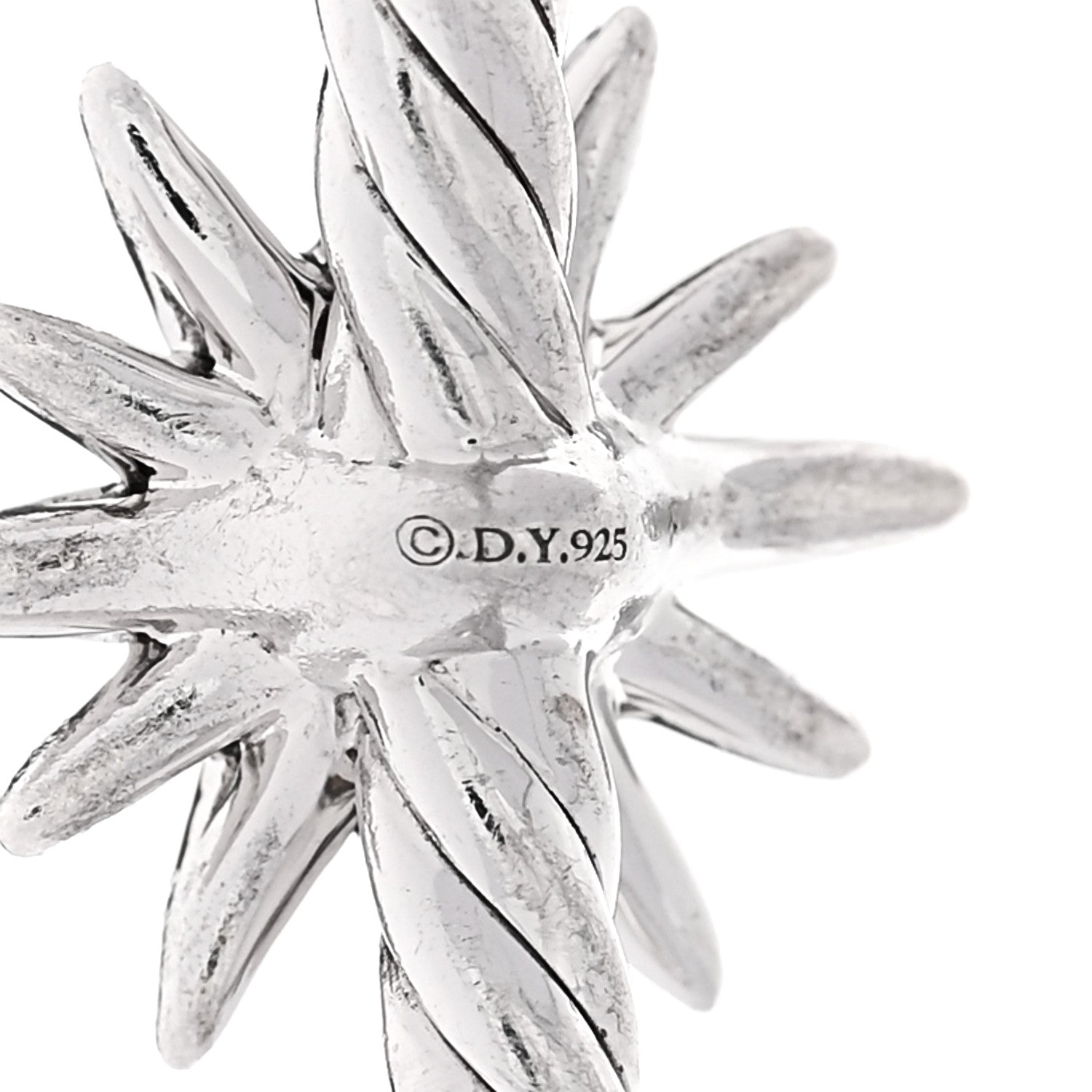 David Yurman Sterling Silver Diamond Starburst Cuff Bracelet 3 of 3