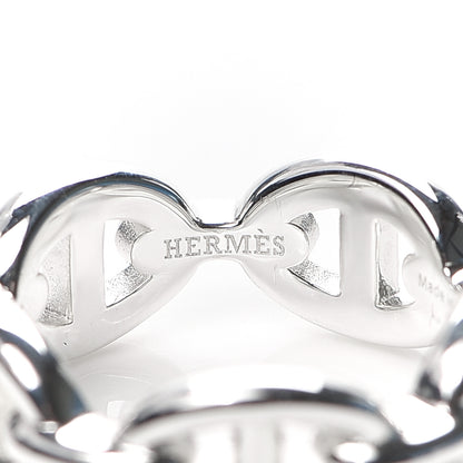 Hermes Sterling Silver PM Chaine d'Ancre Enchainee Band Ring 53 6.25 5 of 6