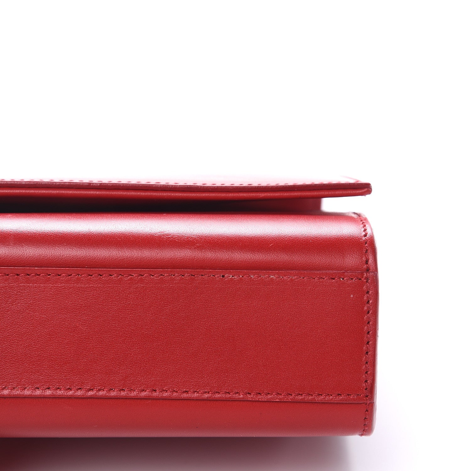 Saint Laurent Smooth Calfskin Medium Classic Monogram Kate Tassel Satchel Lipstick Red 10 of 14