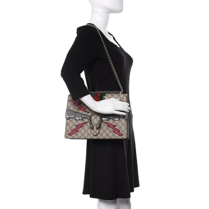 Gucci GG Supreme Monogram Lightning Embroidered Medium Dionysus Shoulder Bag Beige 2 of 10