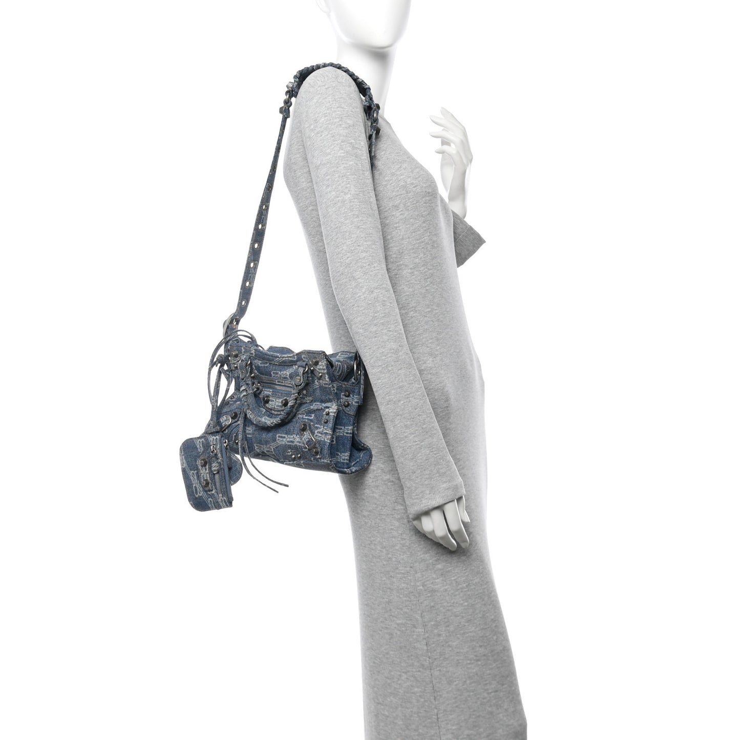 Denim BB Monogram Neo Cagole Handbag XS Blue