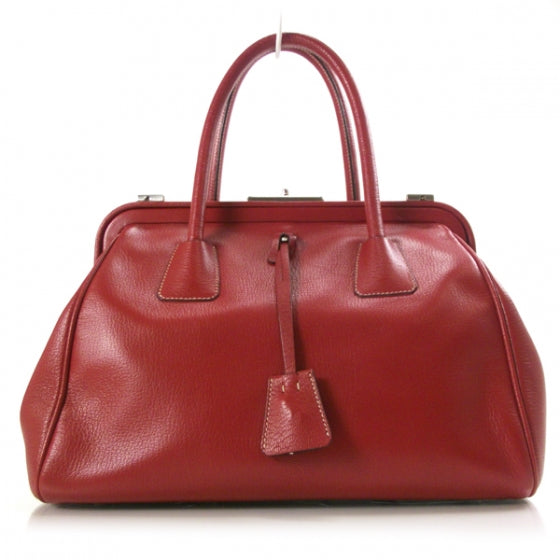Goatskin Cerniera Doctor Bag Rubino