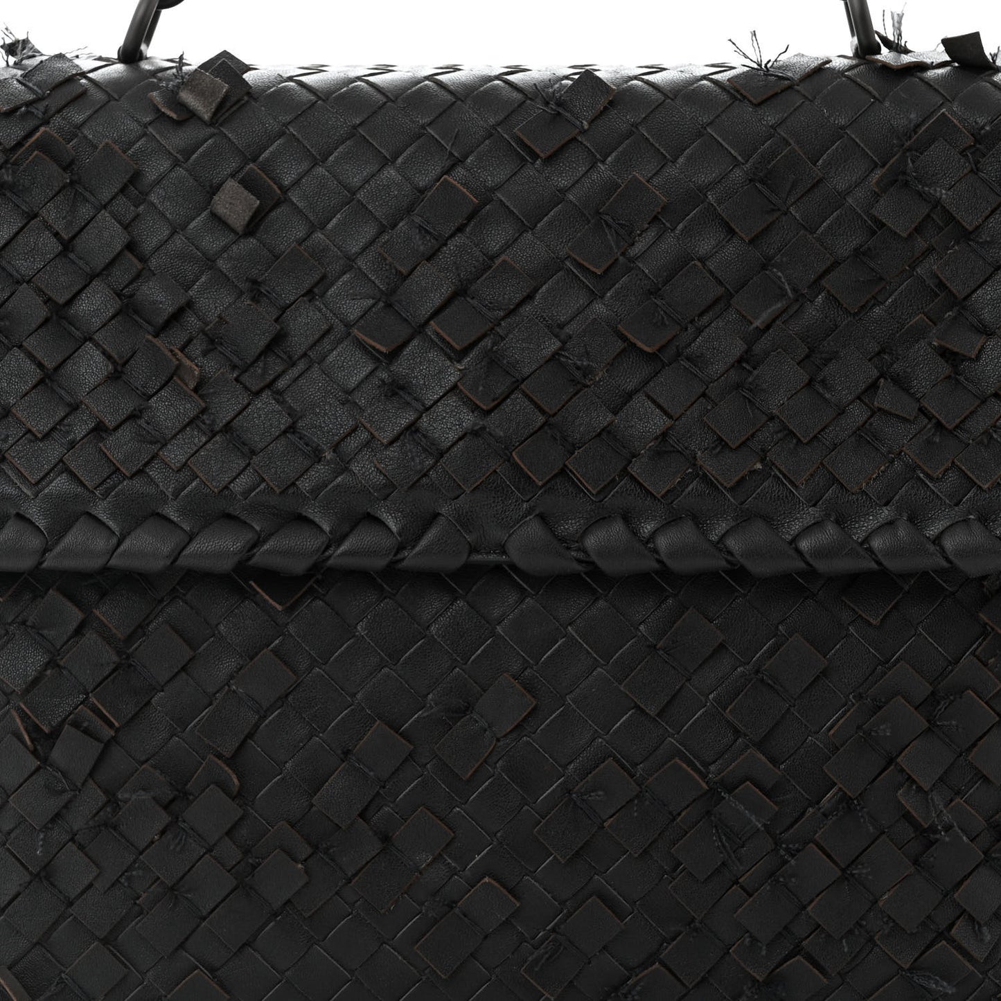 Nappa Intrecciato Fringe Flap Black