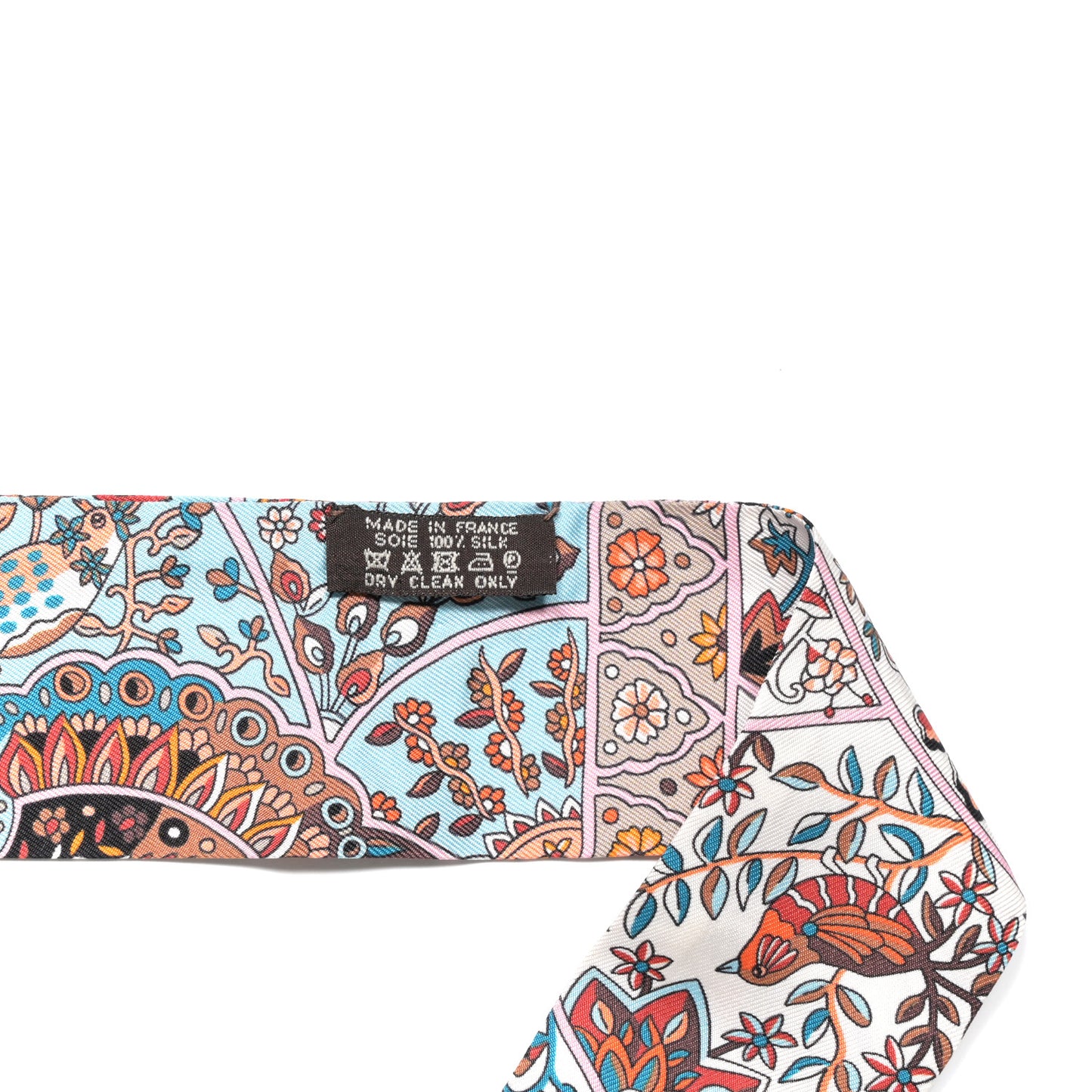 Silk Au Pays Des Oiseaux Fleurs Twilly Orange Brun Saumon