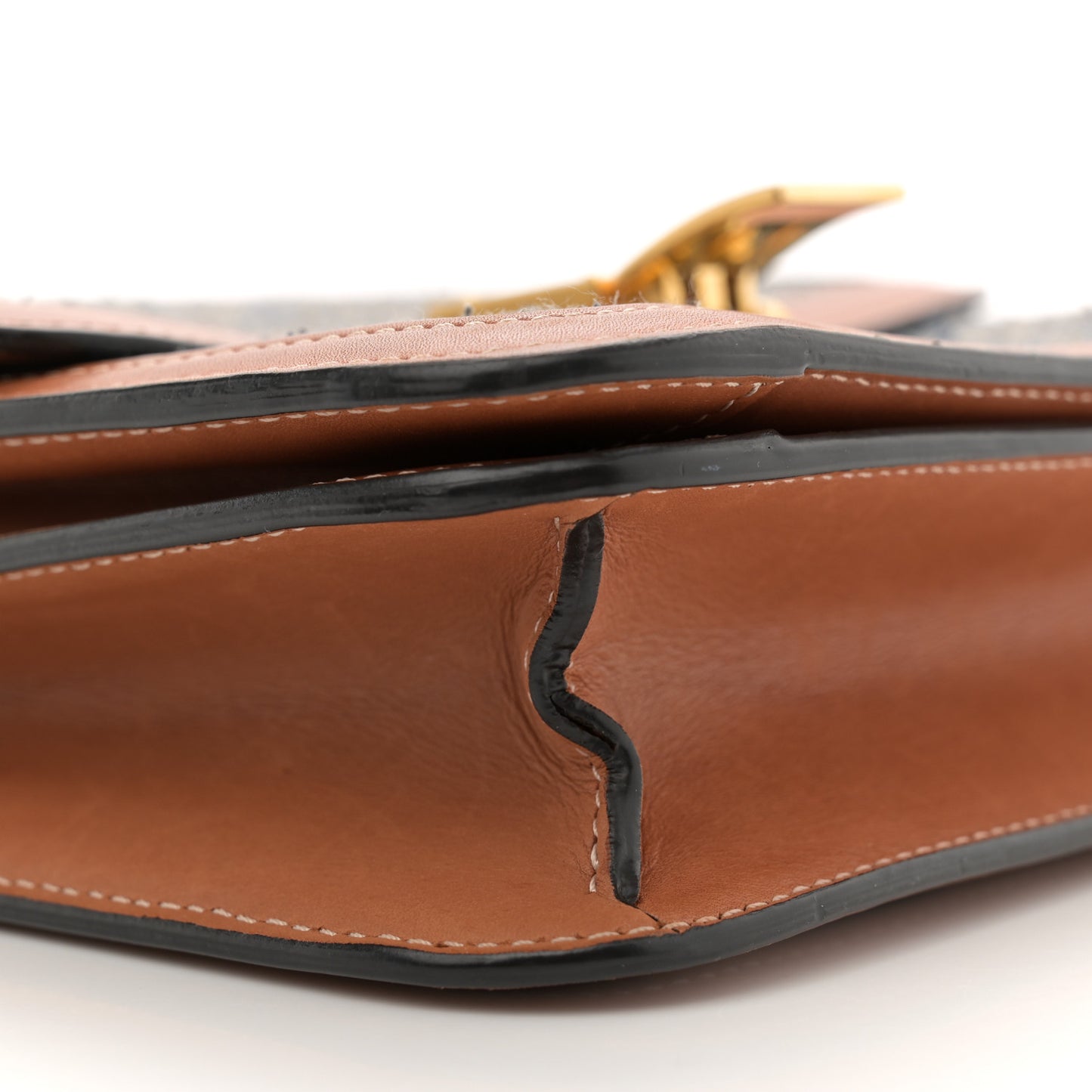 Textile Natural Calfskin Teen Classic Box Flap Bag Navy Tan