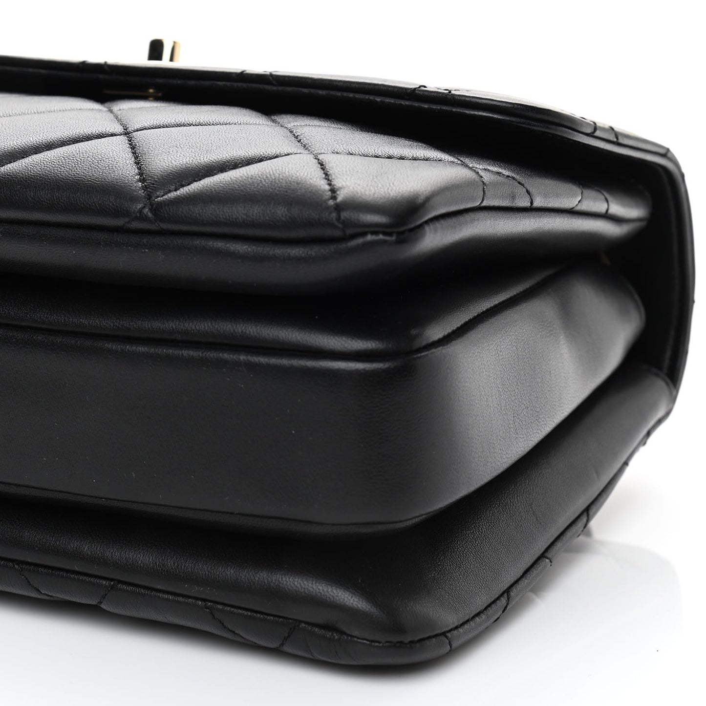 Lambskin Quilted Small Trendy CC Dual Handle Flap Bag Black