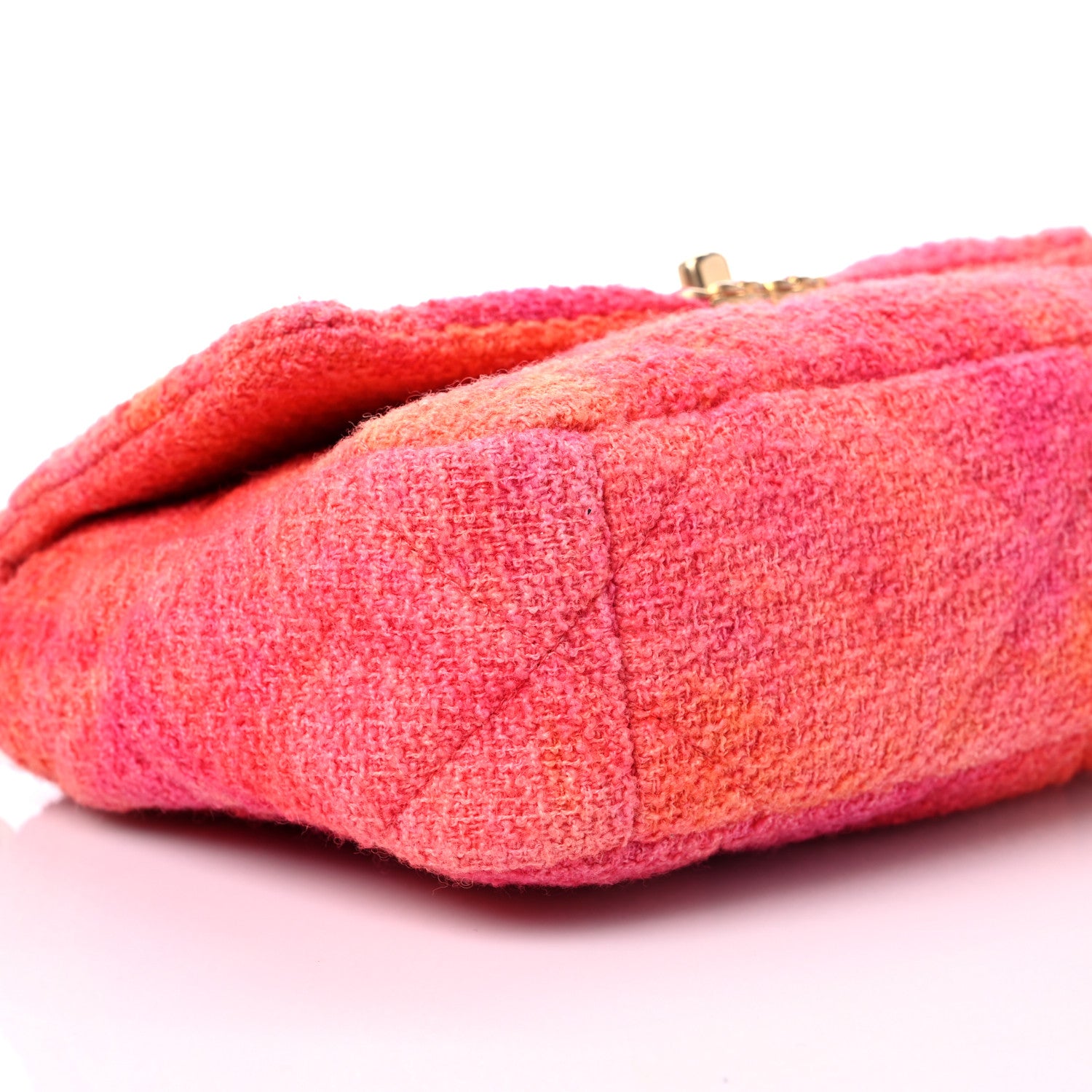 Chanel Tweed Quilted Medium Chanel 19 Flap Coral Pink 8 of 10