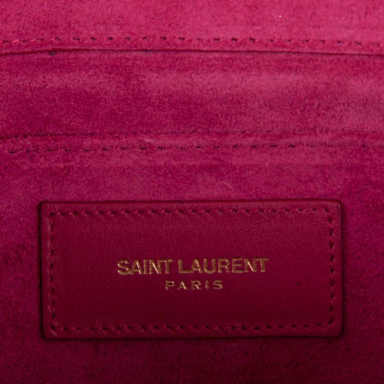Saint Laurent Calfskin Classic Y Ligne Clutch Fuchsia 6 of 6