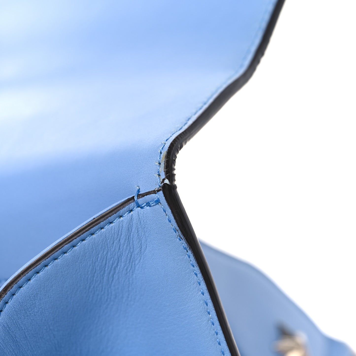 Moon Calfskin Crystal Web Embroidered Large Dionysus Bamboo Top Handle Bag Clear Sky Blue Multicolor