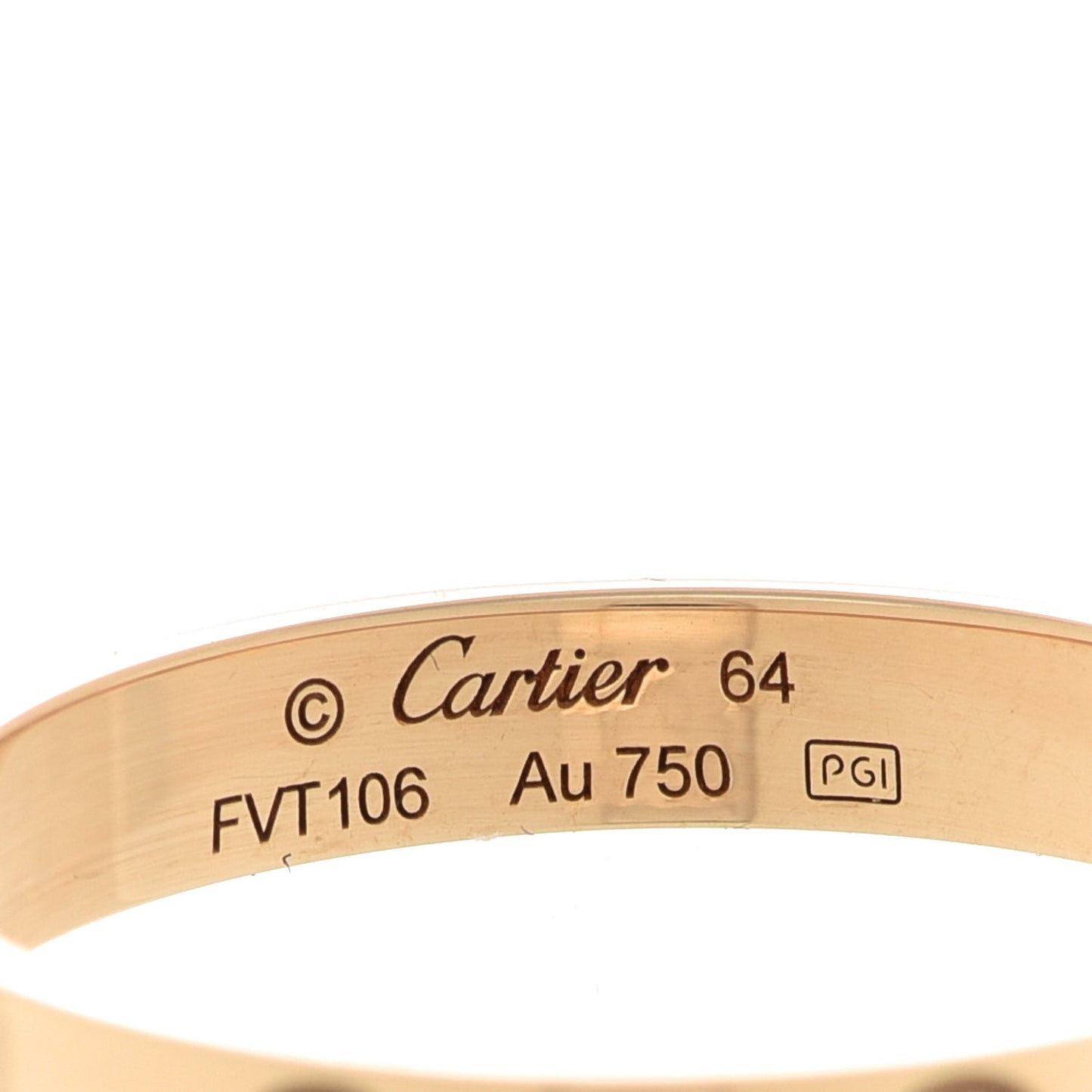 18K Yellow Gold 3.5mm LOVE Wedding Band Ring 64 10.75