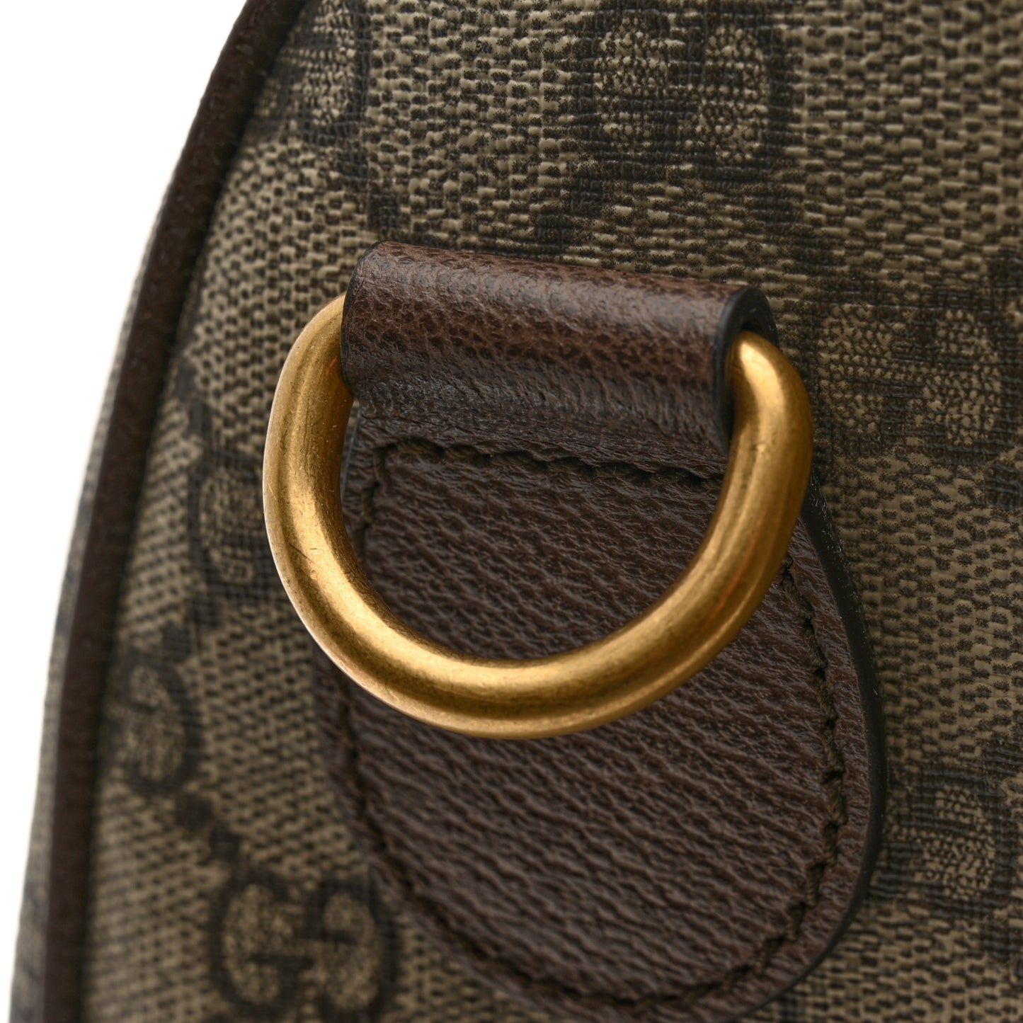 GG Supreme Monogram Textured Dollar Calfskin Web Medium Ophidia Carry-On Duffle Bag Beige Ebony New Acero