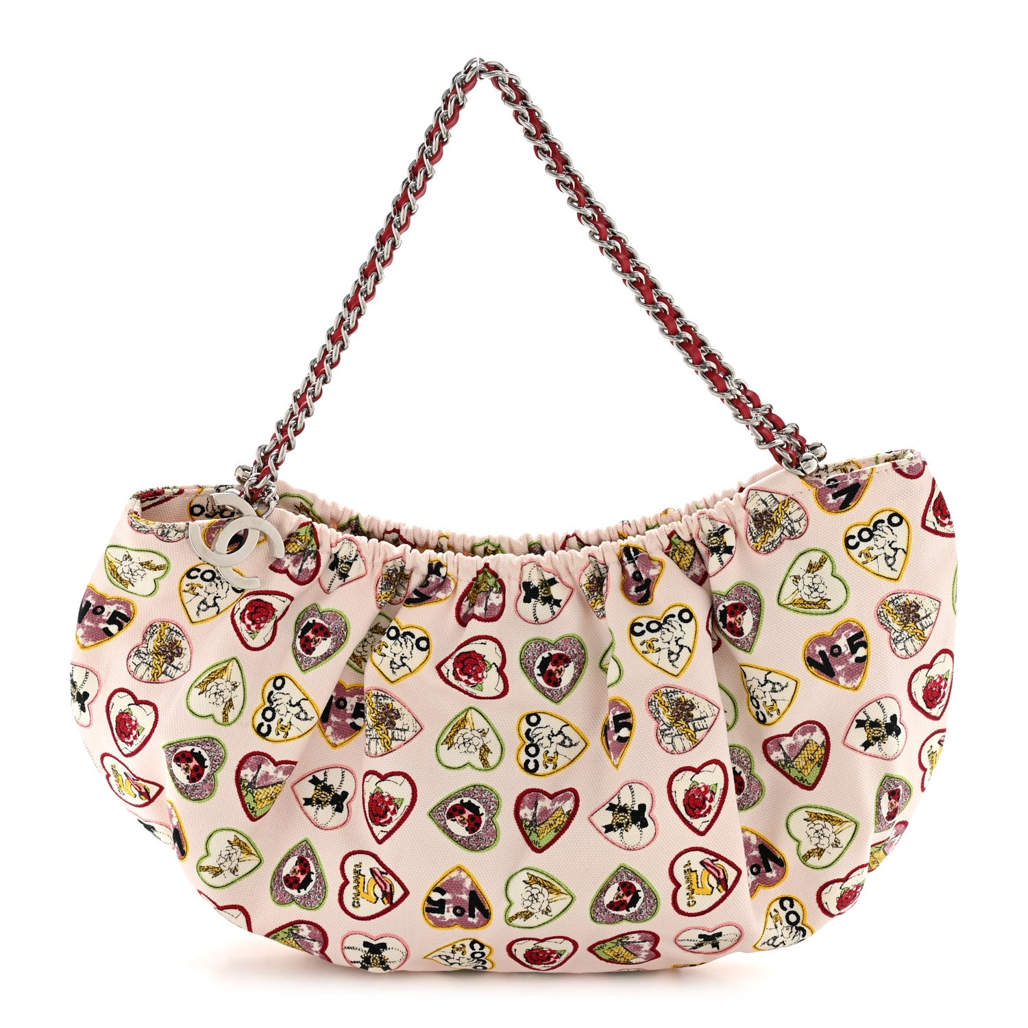Chanel Canvas Coco Hearts Shoulder Bag Pink 1 of 14