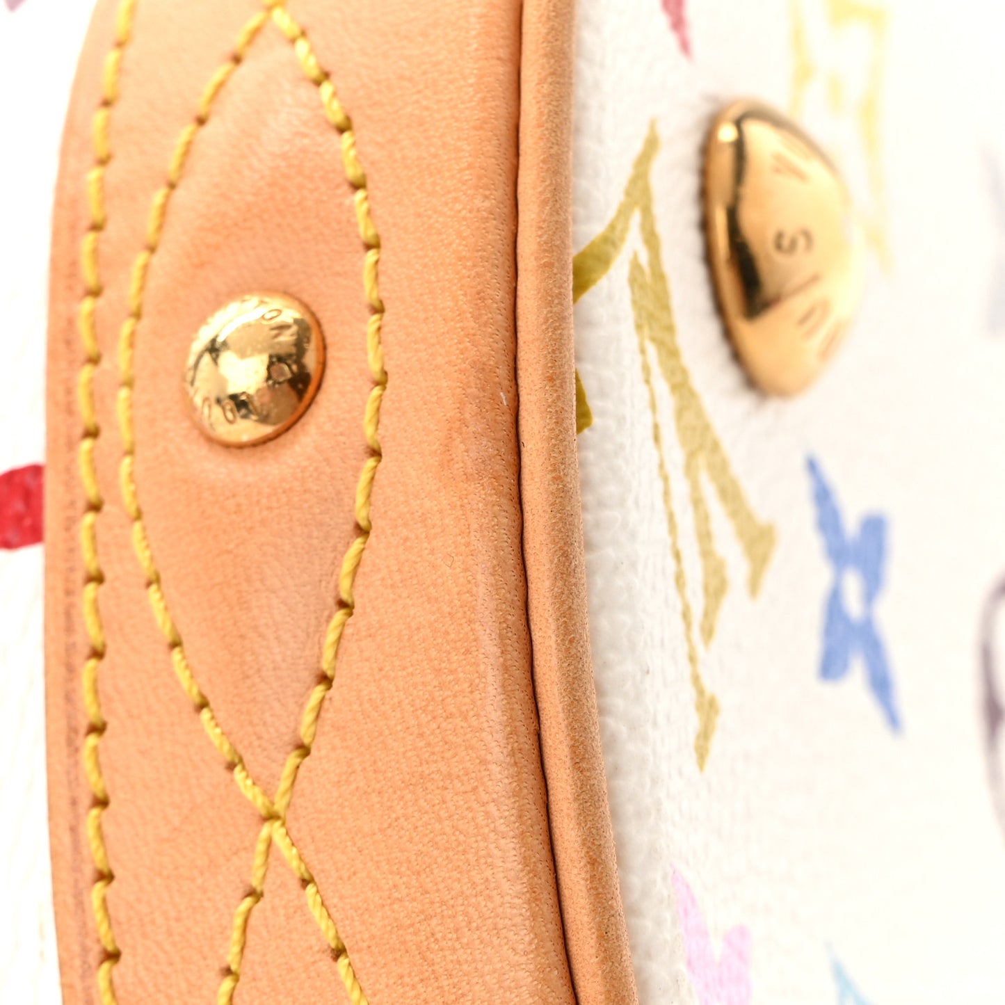 Monogram Multicolor Fringe Bucket White