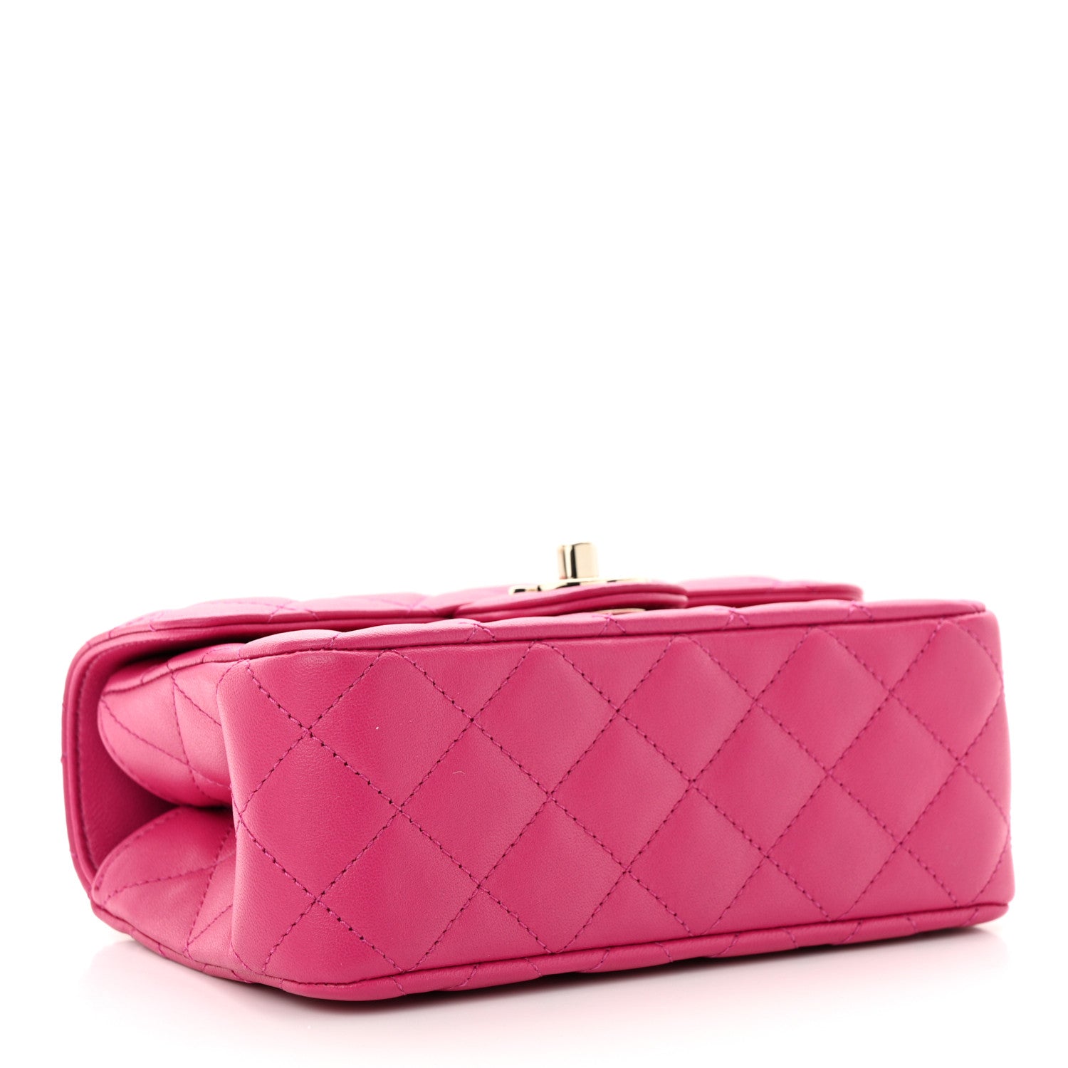 Chanel Lambskin Quilted Mini Crystal Top Handle Rectangular Flap Dark Pink 4 of 11