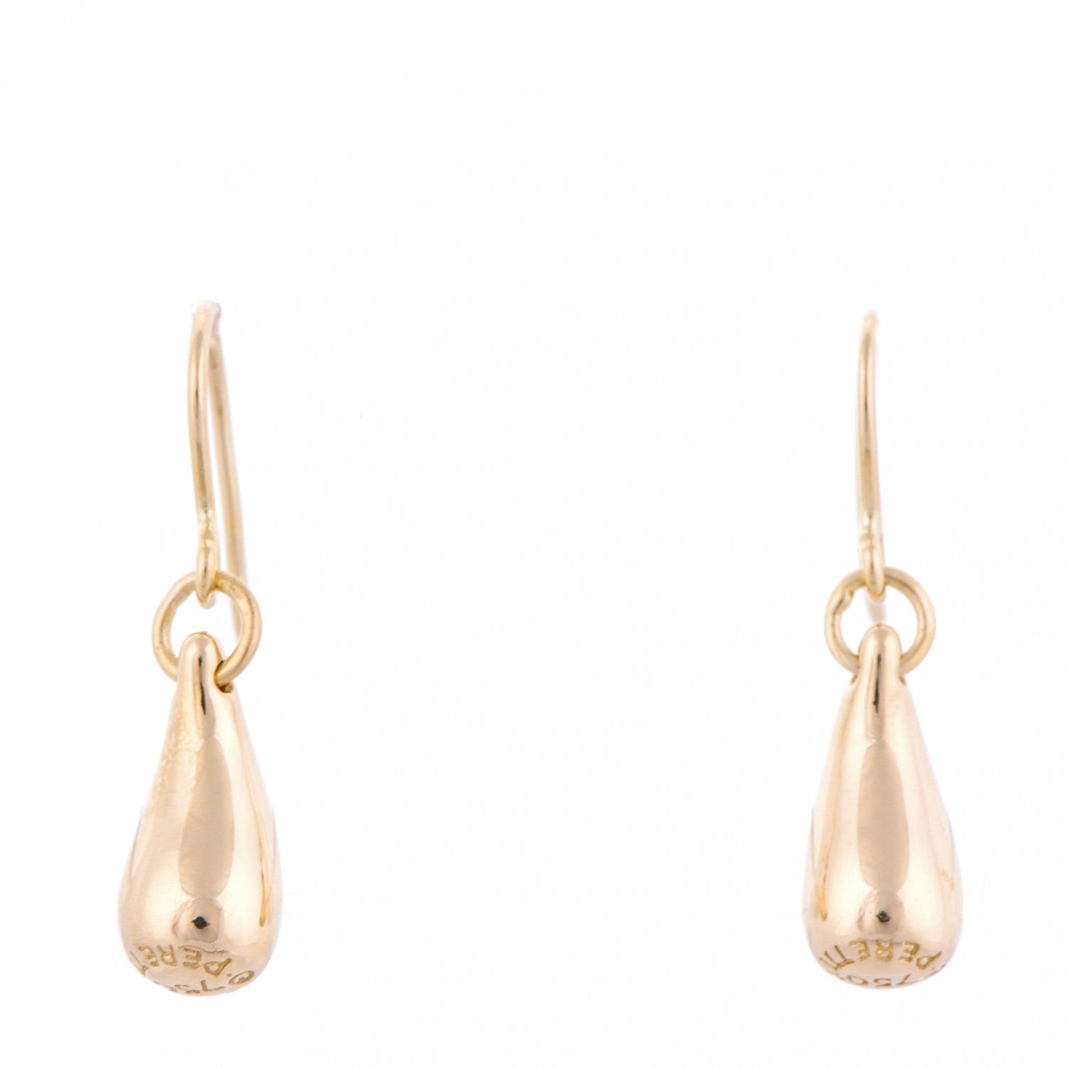Tiffany 18K Yellow Gold Elsa Peretti 12mm Teardrop Earrings 1 of 5