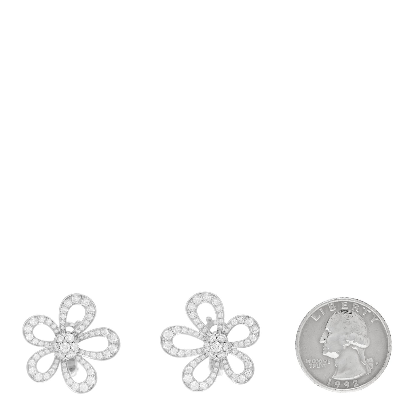 18K White Gold Diamond Flowerlace Earrings