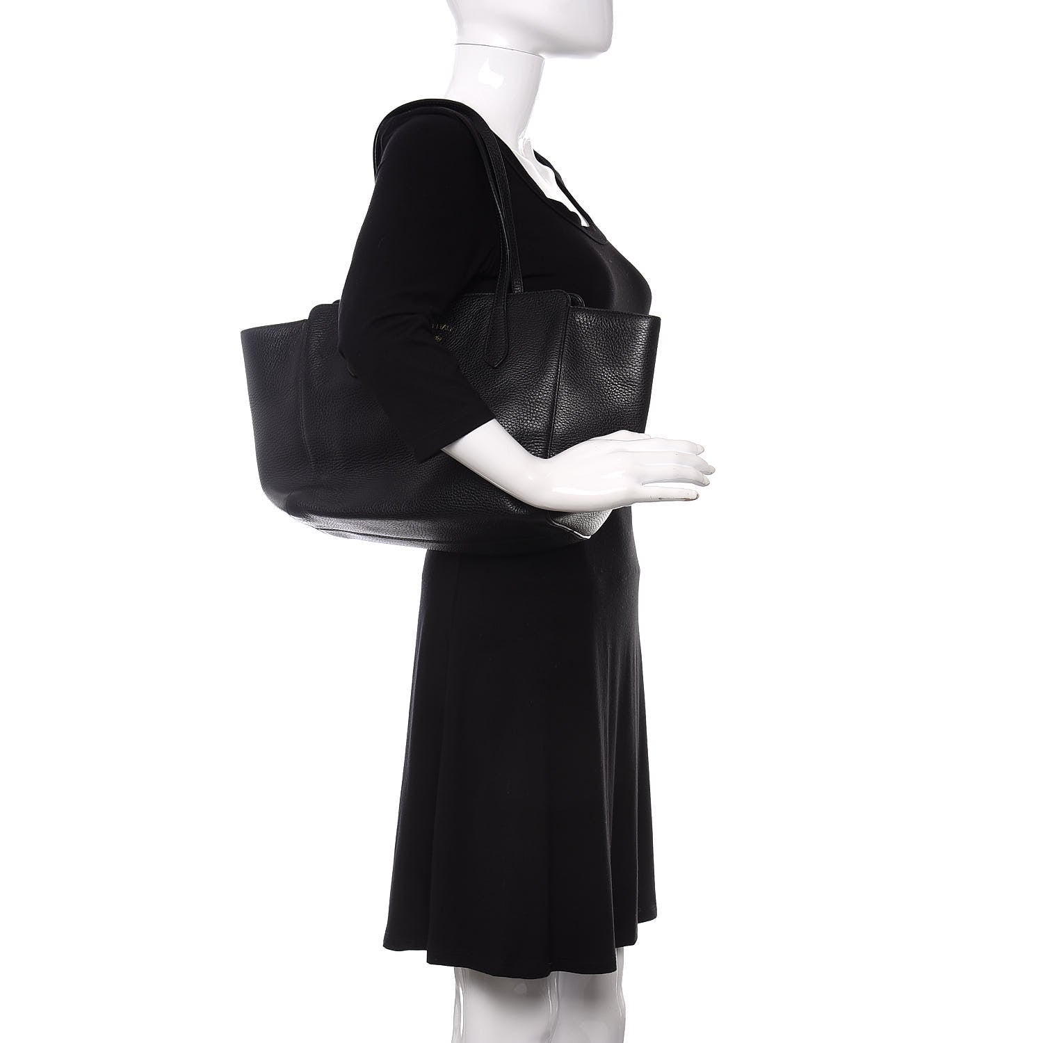 Gucci Pebbled Calfskin Small Swing Tote Black 2 of 10