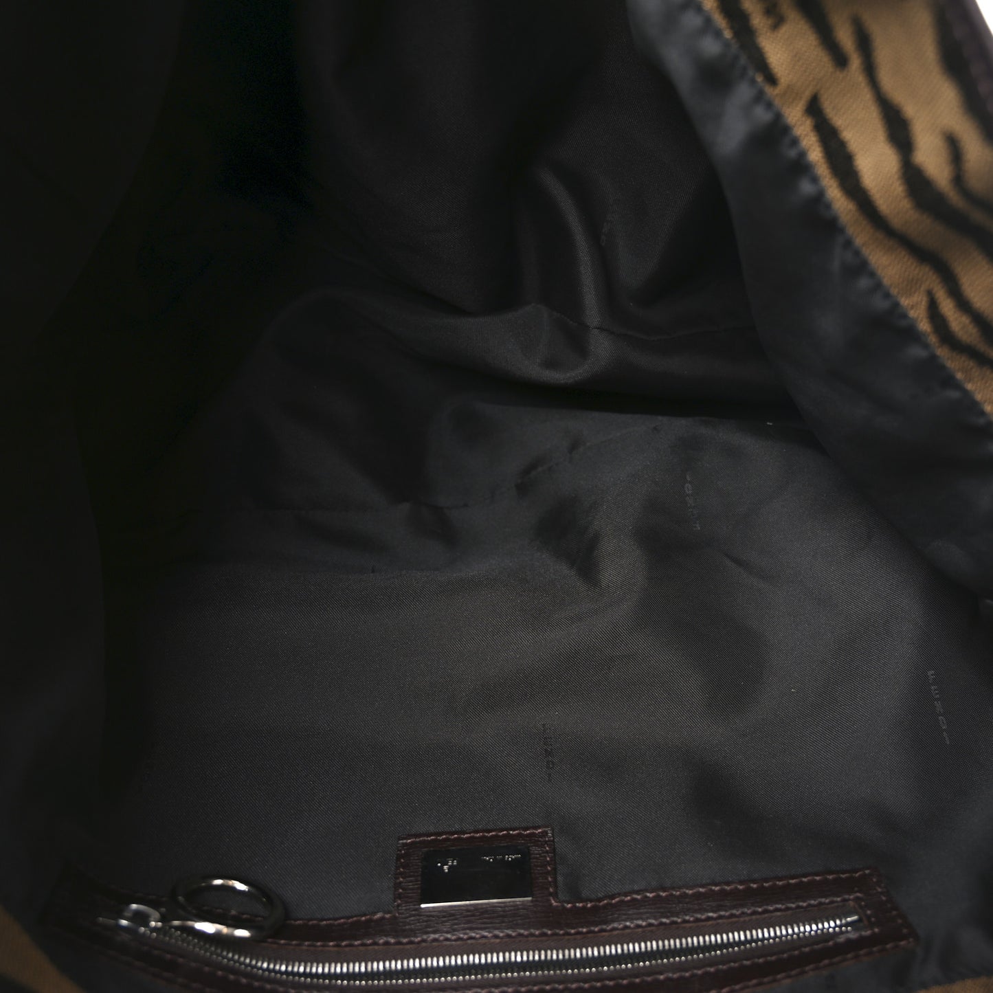 Canvas Tiger Print Tote Brown