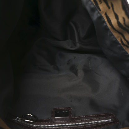 Fendi Canvas Tiger Print Tote Brown 5 of 11