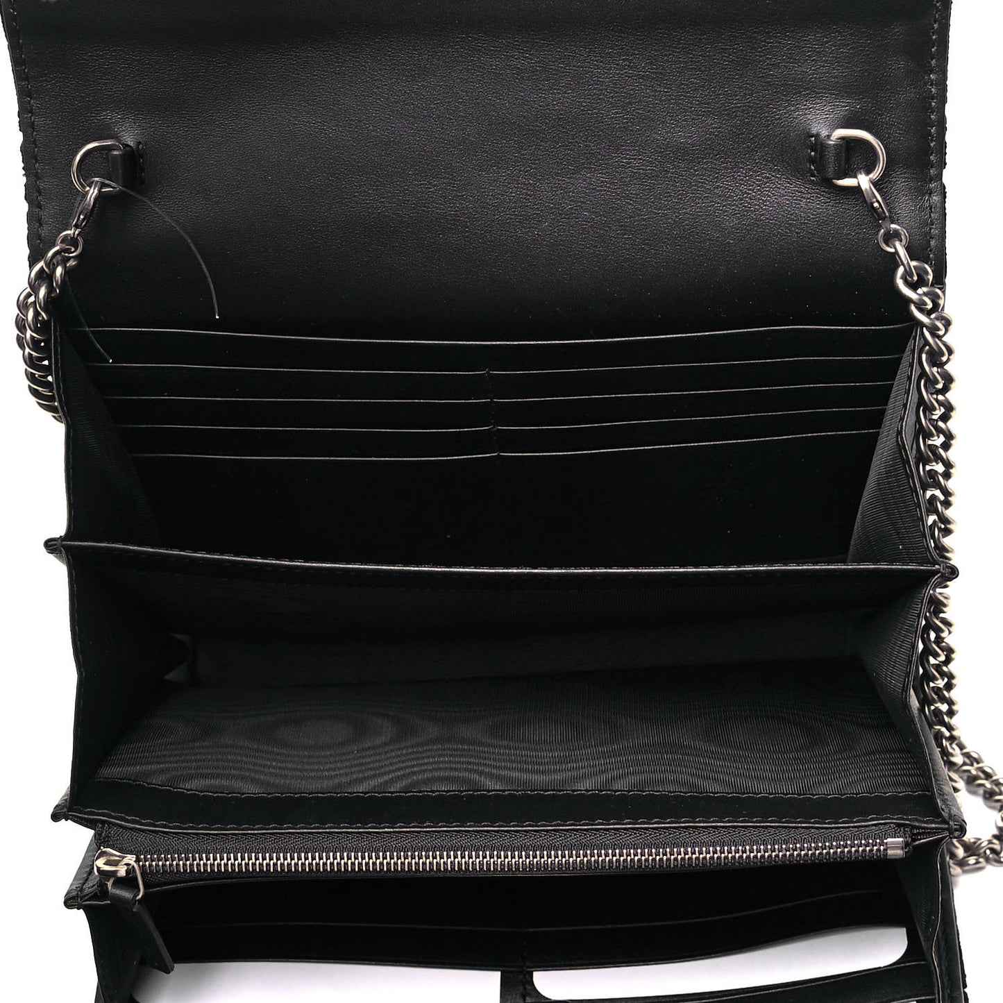 Velvet GG Monogram Mini Dionysus Chain Wallet Black
