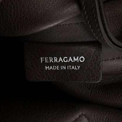Salvatore Ferragamo Calfskin Suede Medium Archivo Gancio Hobo Testa di Moro 7 of 11