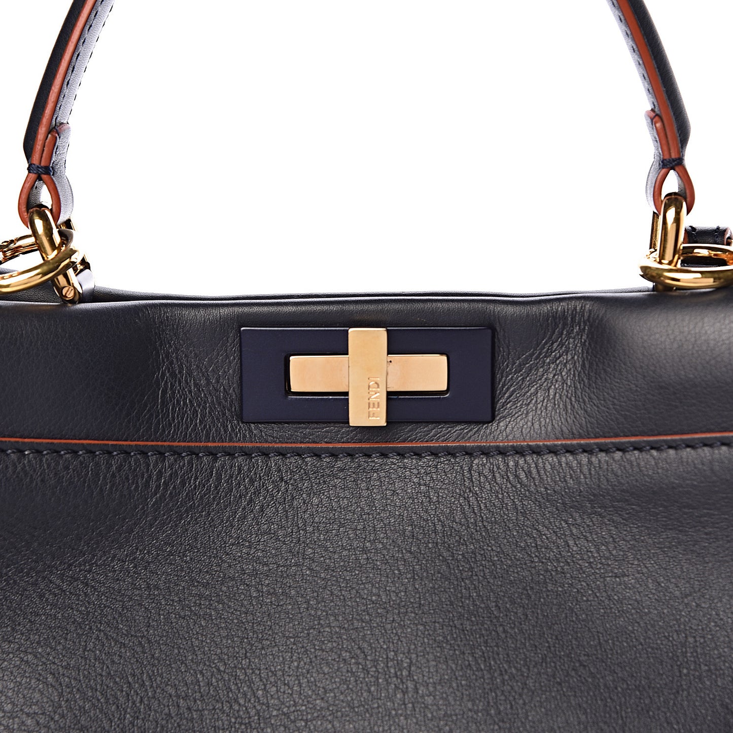 Vitello Seta Burro Medium Peekaboo Iconic Satchel Blue Notte Plaster