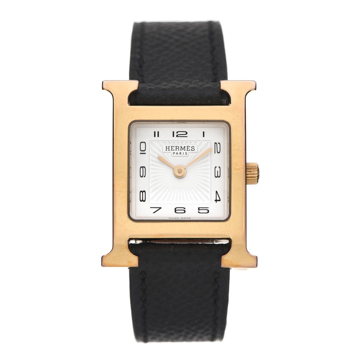 Stainless Steel Epsom 21mm Heure H Hour Quartz Watch Noir