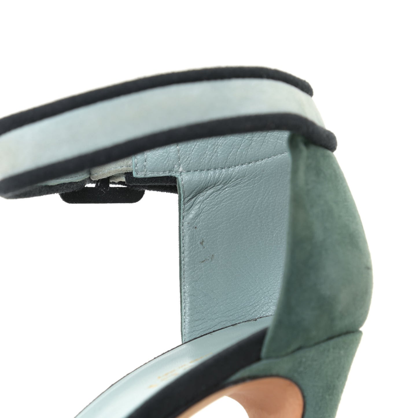 Suede Dempsey Contrast Ankle Strap Sandals 40 Green Black