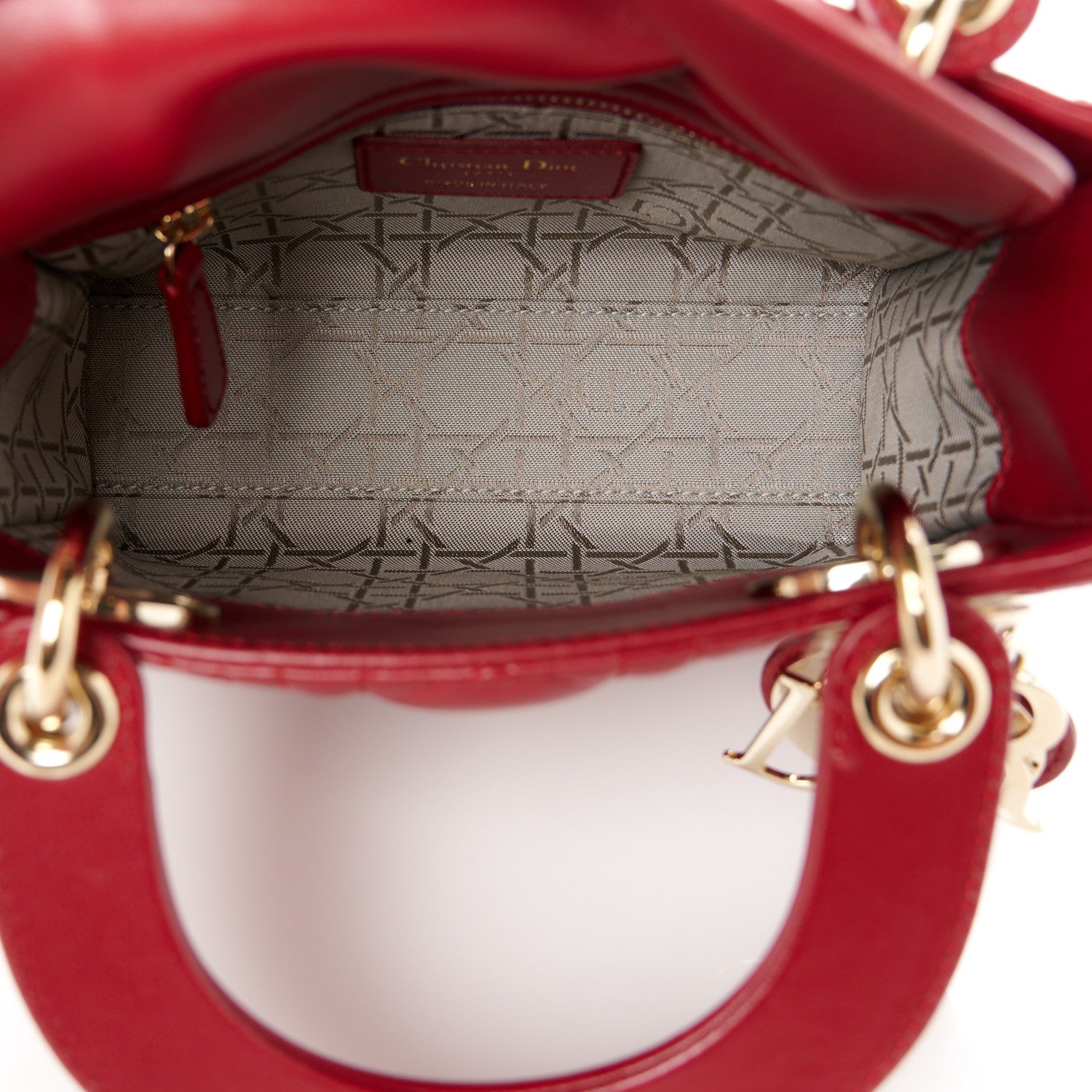 Christian Dior Lambskin Cannage Mini Lady Dior Red 5 of 10