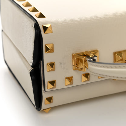 Valentino Garavani Grainy Calfskin Rockstud Alcove Box Top-Handle Bag Light Ivory 10 of 11