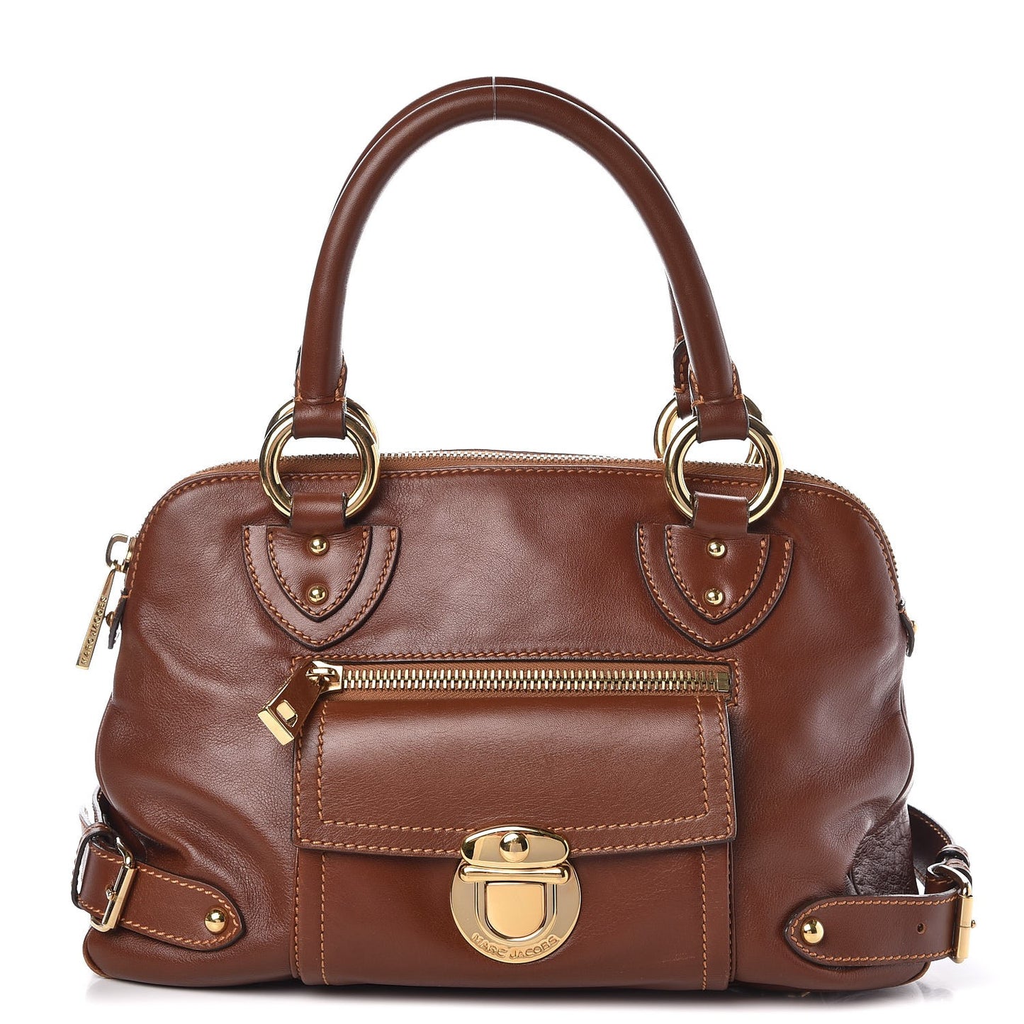 Calfskin Elise Satchel Brown
