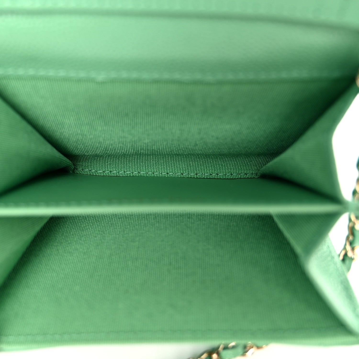 Chanel Caviar Quilted Flap Card Holder On Chain Light Green 5 of 11