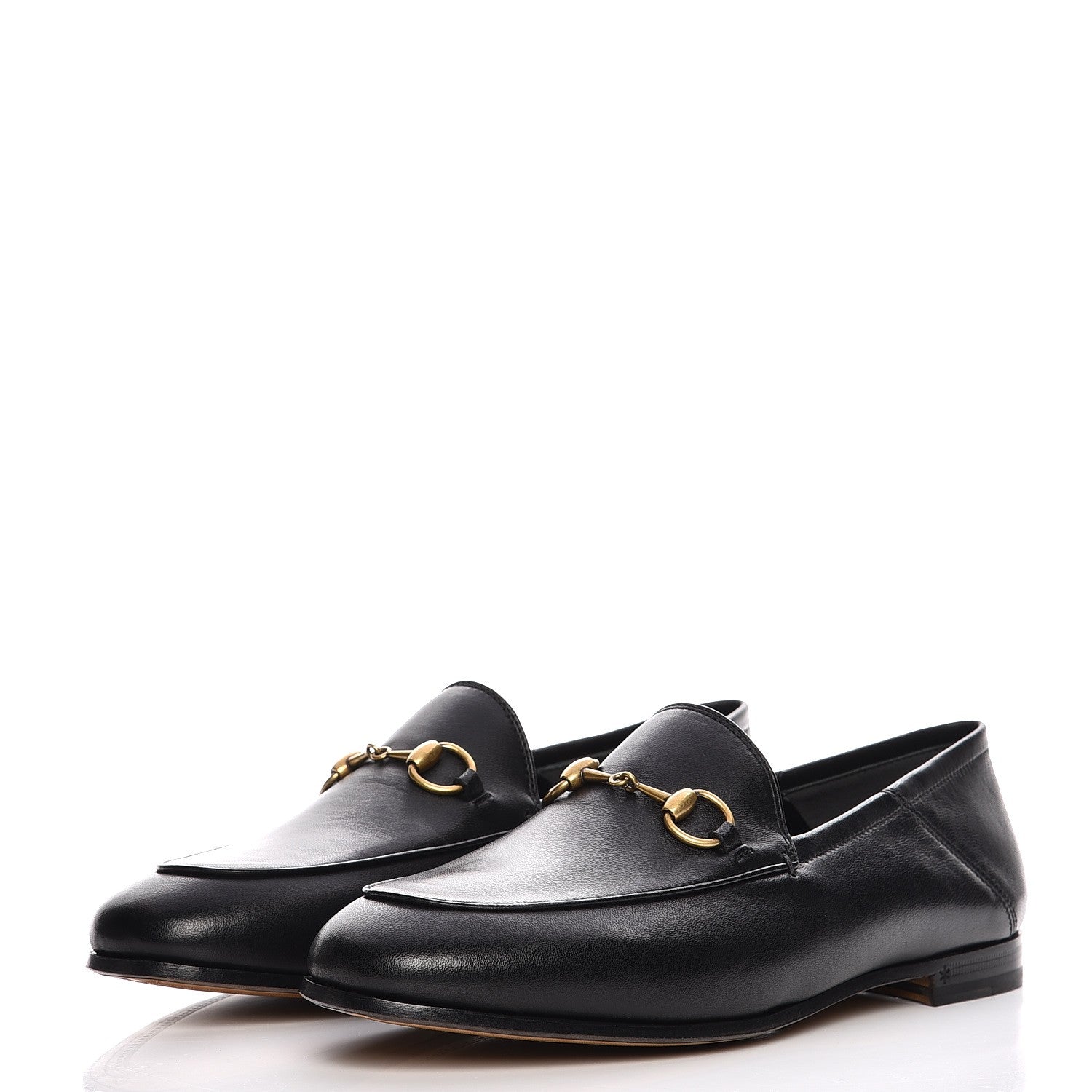Gucci Lambskin Womens Brixton Horsebit Loafers 37 Black 2 of 11
