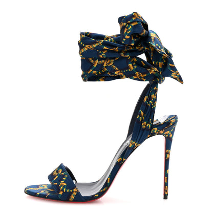 Christian Louboutin Crepe Satin Naja Chain 100 Sandal 41 Obscure 1 of 9