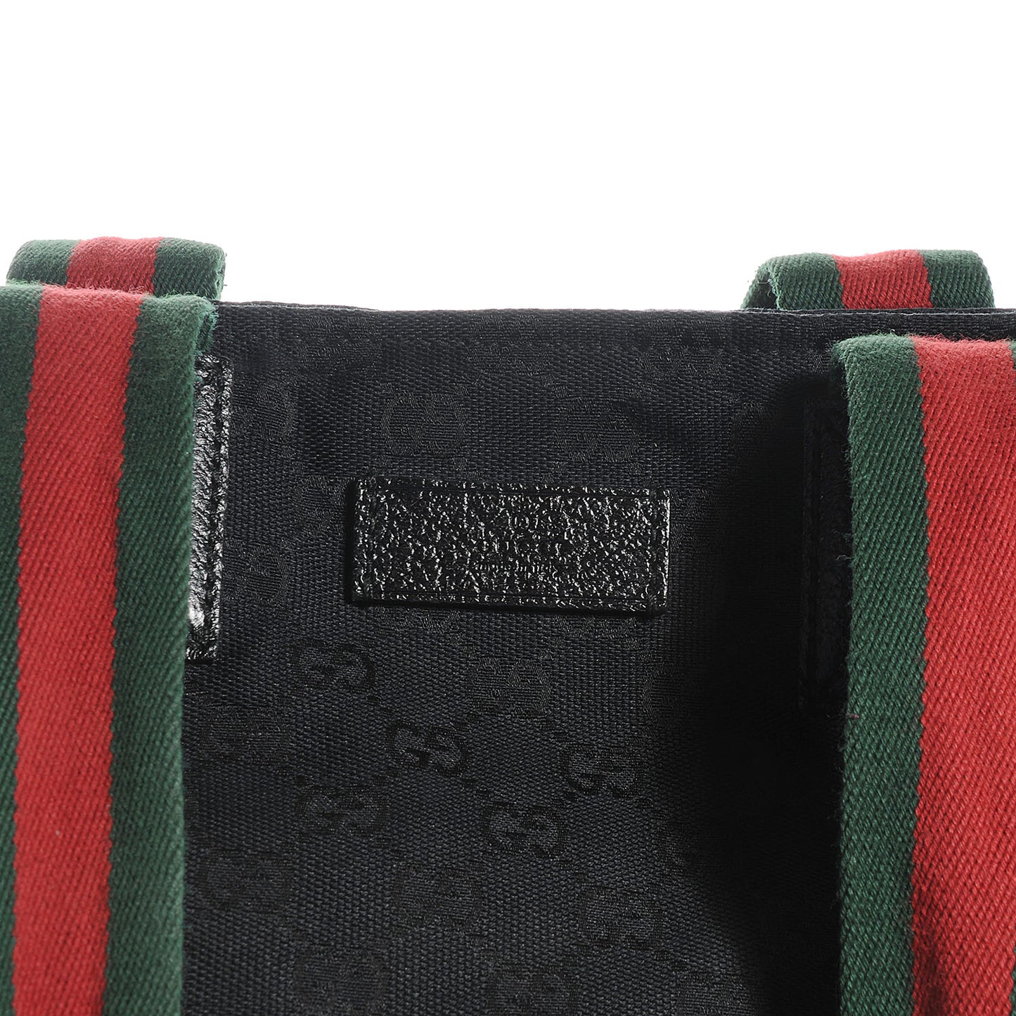 GG Monogram Large Web Handle Vertical Tote Black