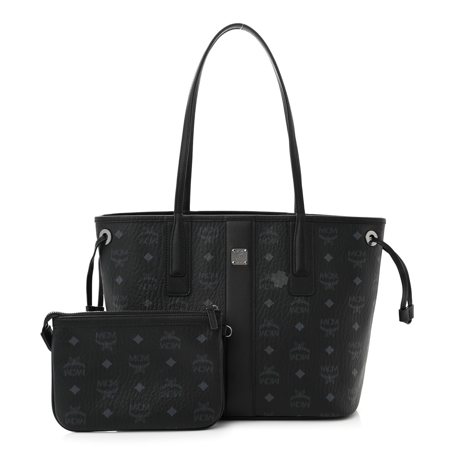 MCM Visetos Small Liz Reversible Shopper Tote Black 3 of 17