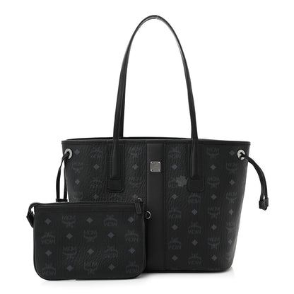 MCM Visetos Small Liz Reversible Shopper Tote Black 3 of 17