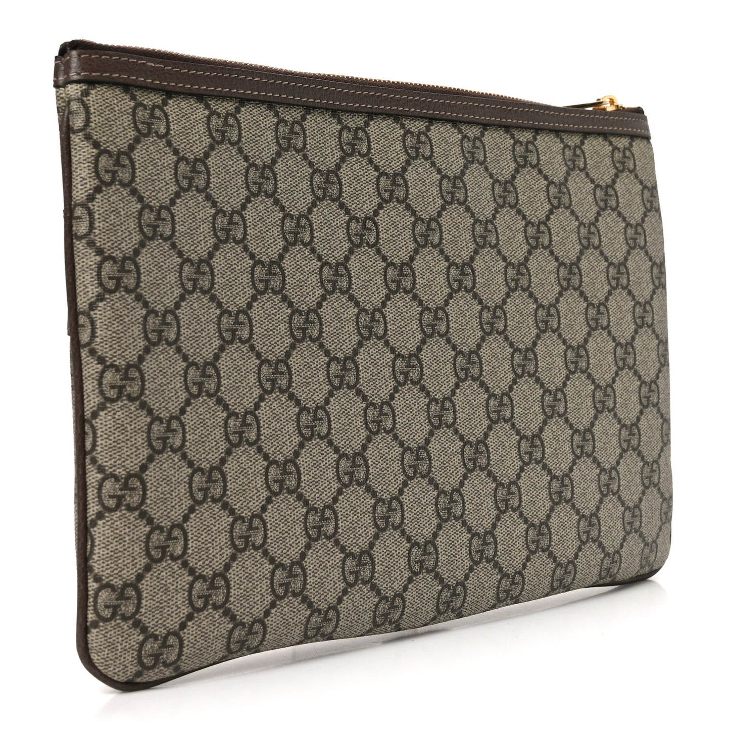 GG Supreme Monogram Large Ophidia Pouch Clutch Brown