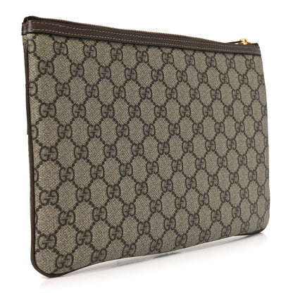 Gucci GG Supreme Monogram Large Ophidia Pouch Clutch Brown 3 of 9
