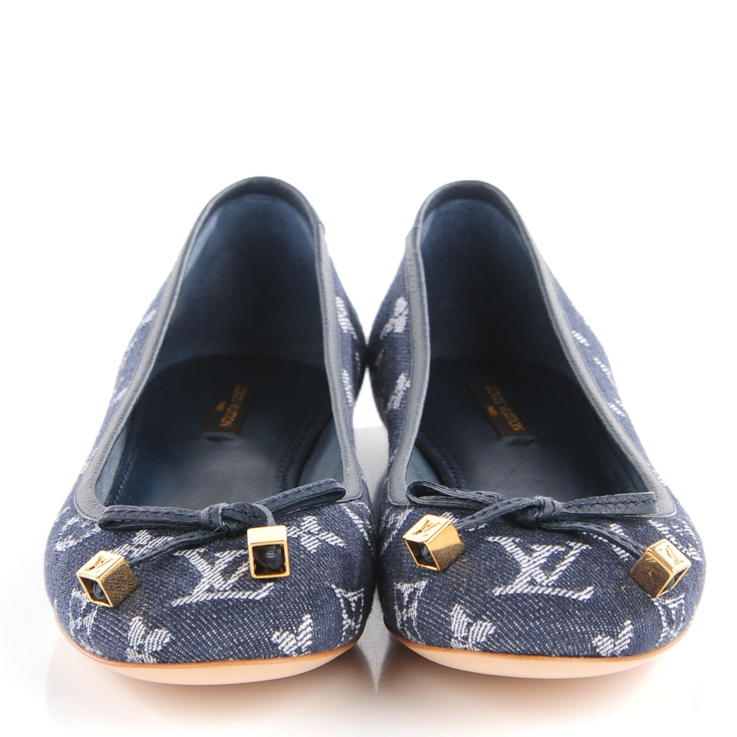 Louis Vuitton Denim Monogram Debbie Ballerina Flats 37.5 Blue 2 of 7