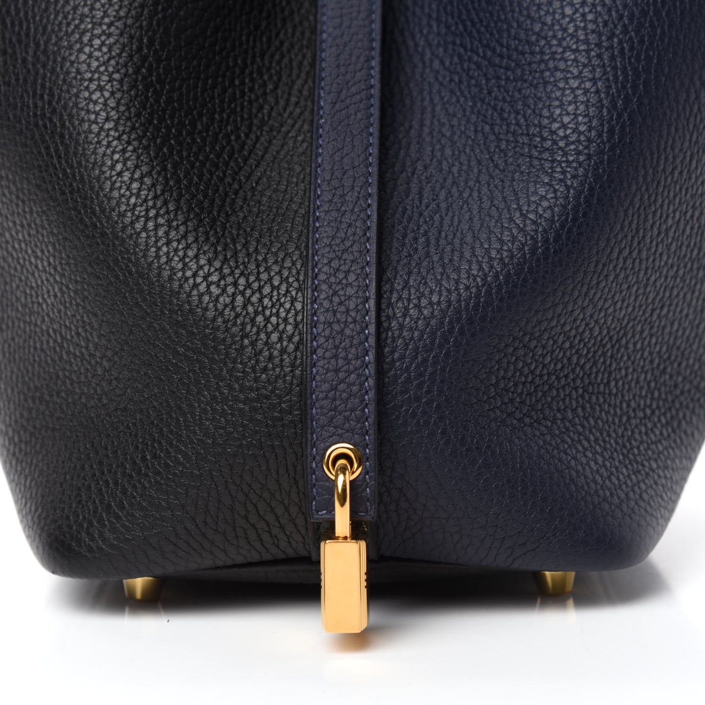 Taurillon Clemence Casaque Picotin Lock 18 PM Blue Nuit Black Blue Frida