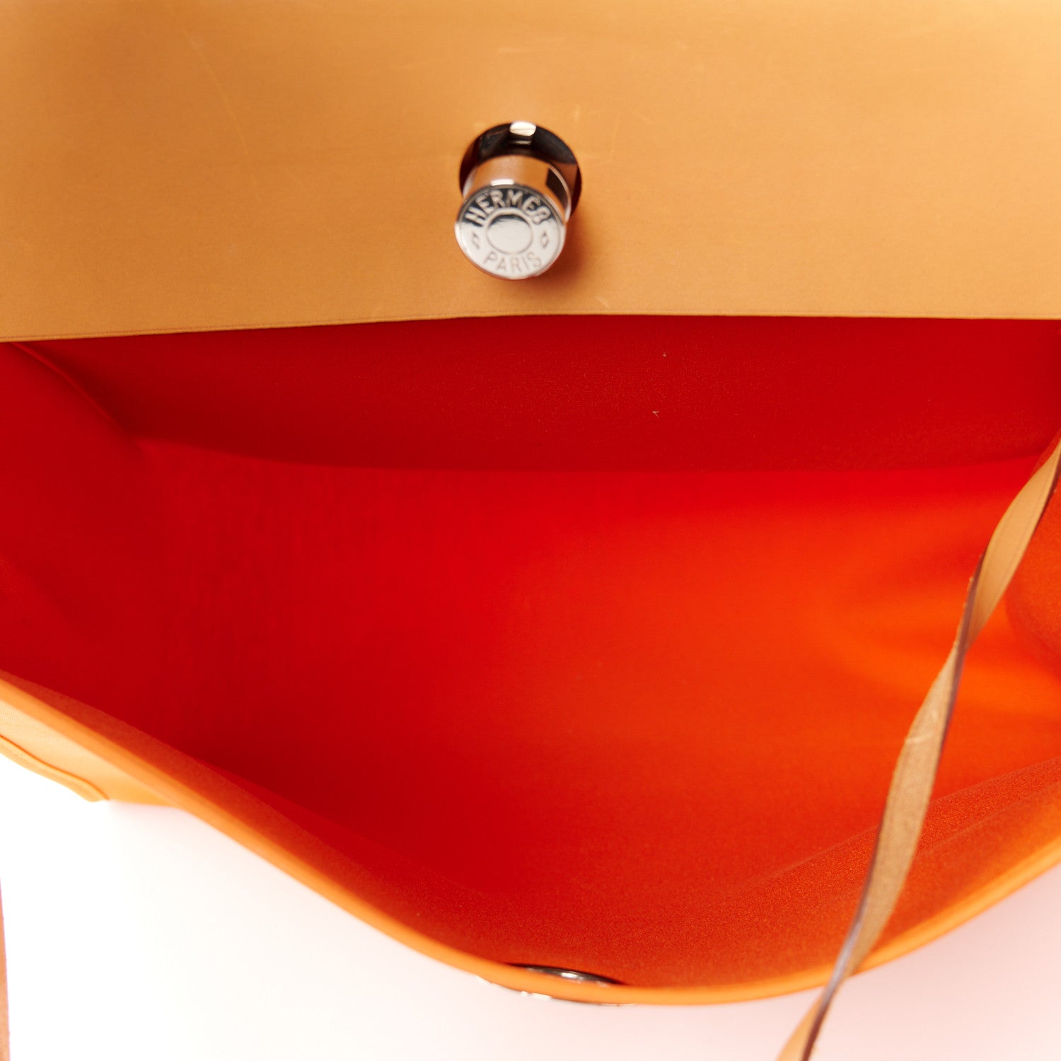 Hermes Vache Hunter Toile Herbag Zip 39 MM Orange Natural 6 of 13