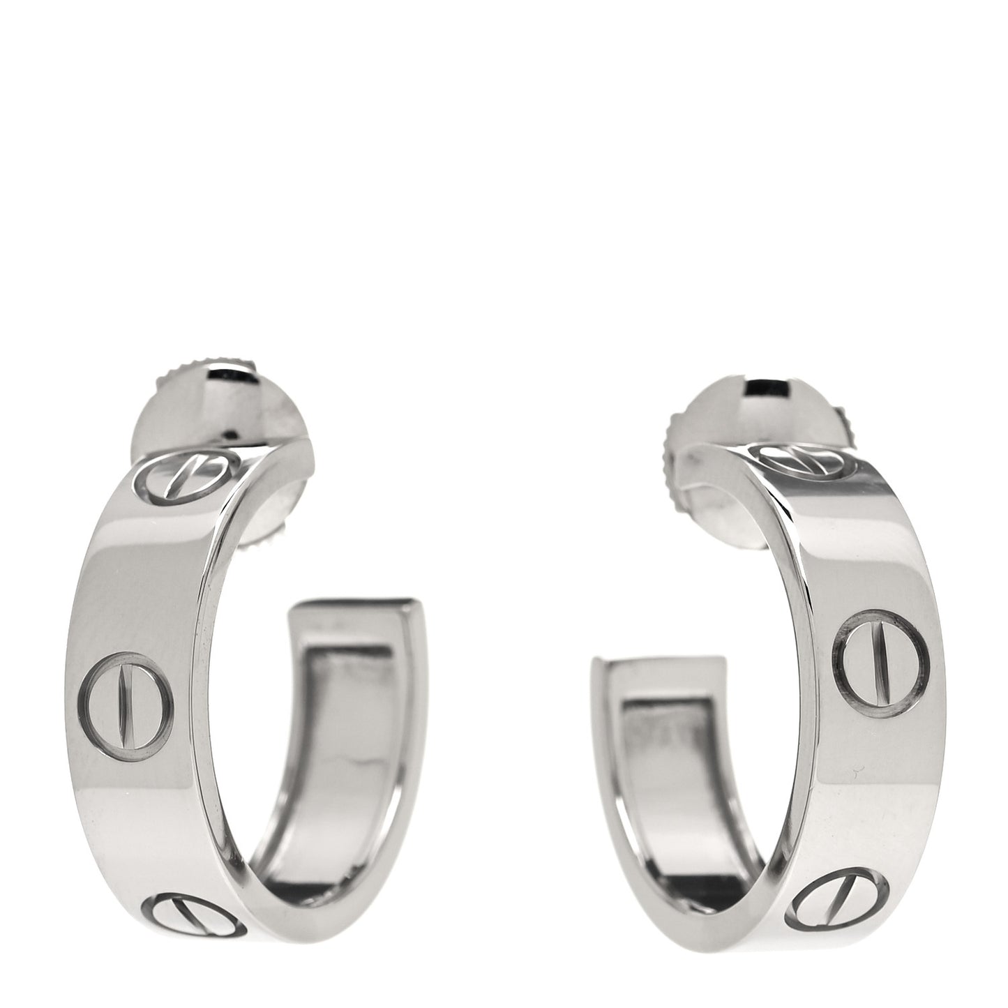 18K White Gold 5.5mm LOVE Hoop Earrings