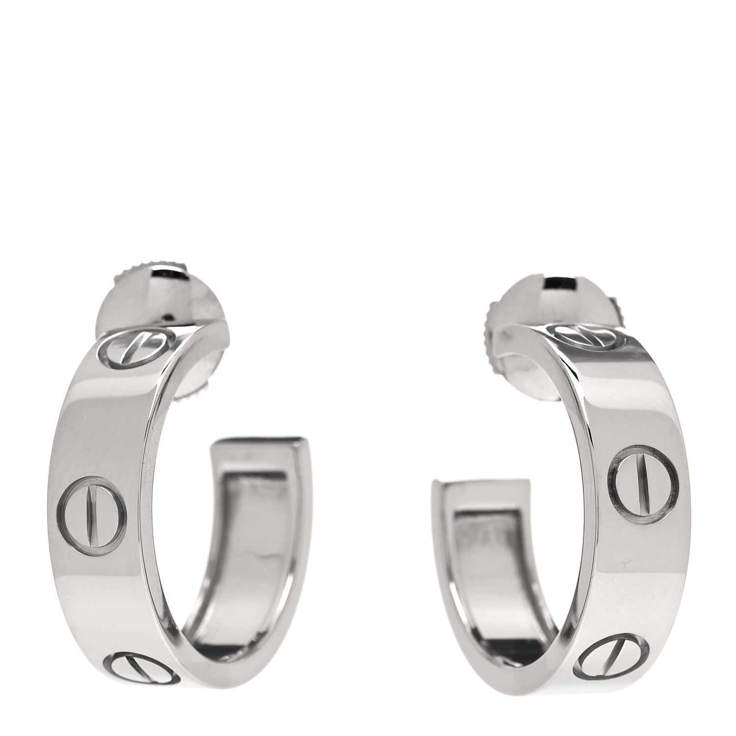 Cartier 18K White Gold 5.5mm LOVE Hoop Earrings 1 of 5