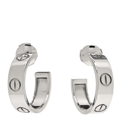 Cartier 18K White Gold 5.5mm LOVE Hoop Earrings 1 of 5