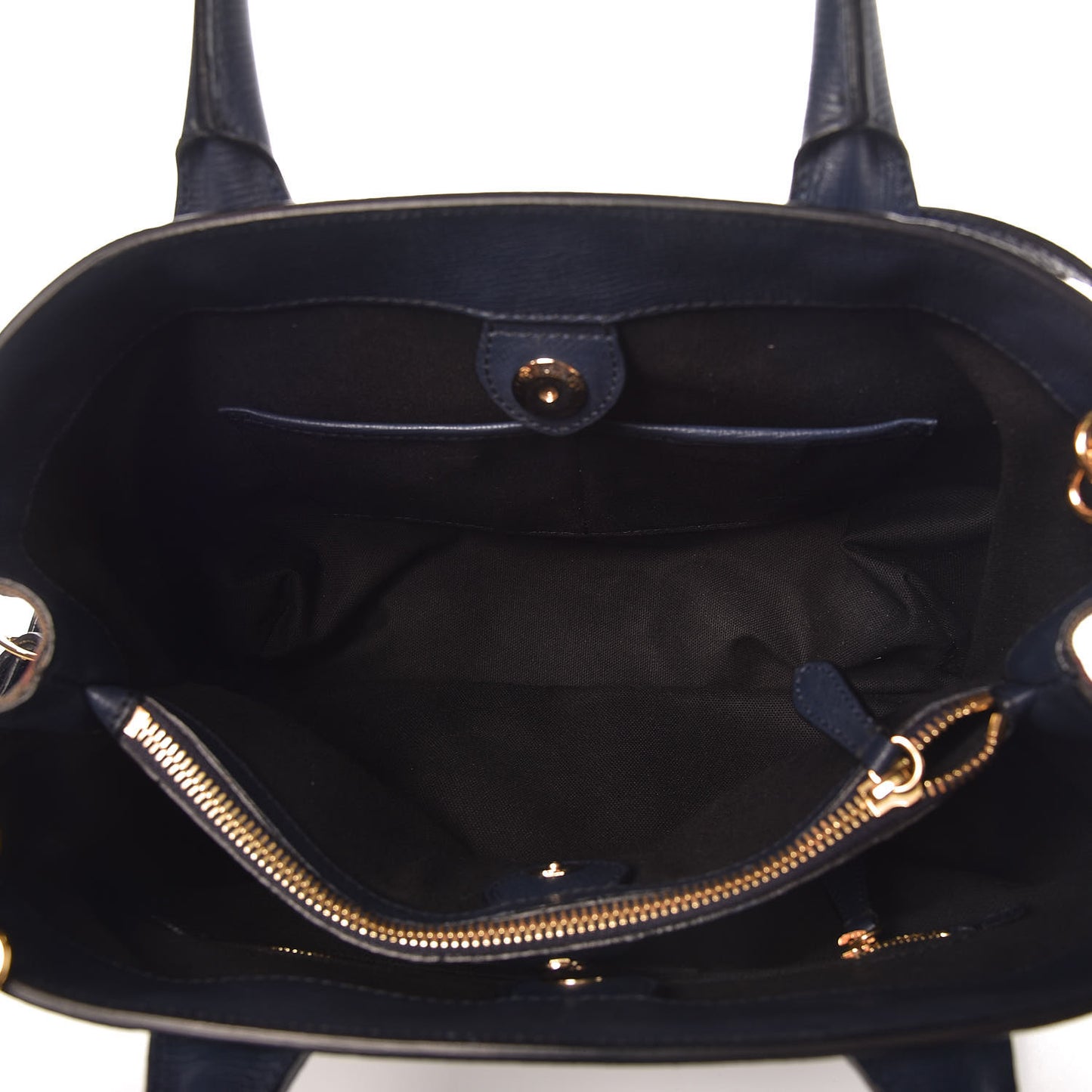 Grainy Calfskin House Check Medium Banner Tote Ink Blue
