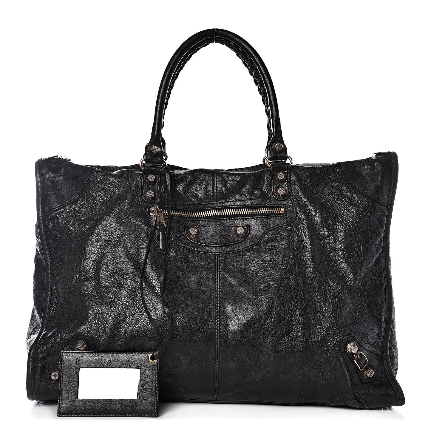 Agneau Giant 12 Rose Gold Hardware Weekender Black