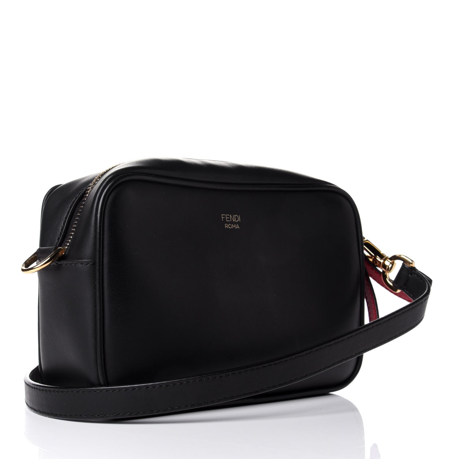Fendi Vitello Century Bi-Color FF 1974 Embossed Mini Camera Case Maya Black 3 of 10