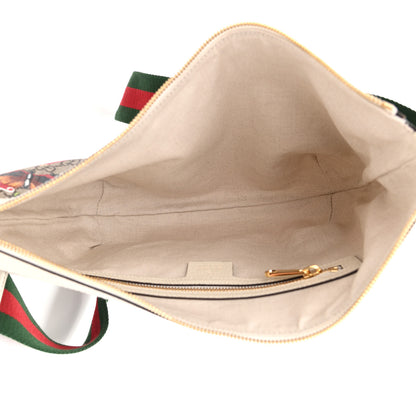 Gucci GG Supreme Monogram Flora Web Small Ophidia Half Moon Hobo White 5 of 11